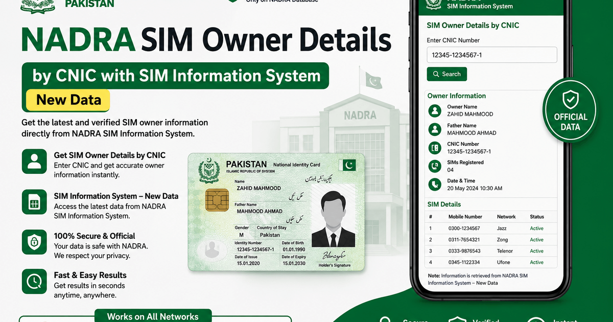 NADRA SIM Owner Details by CNIC - Everything You Need to Know | Rang De ...